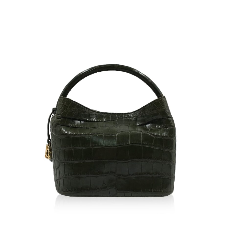 Rosalie Crocodile Handbag Olive Green Size 30cm