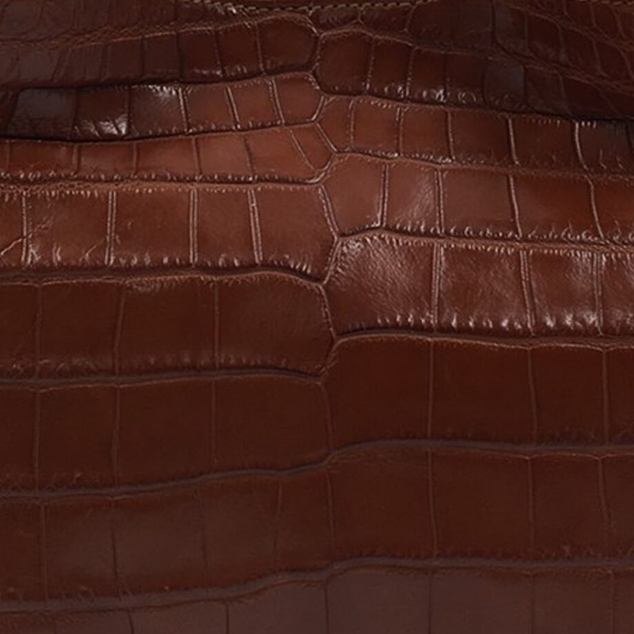 Rosalie Crocodile Handbag Tan Size 30cm