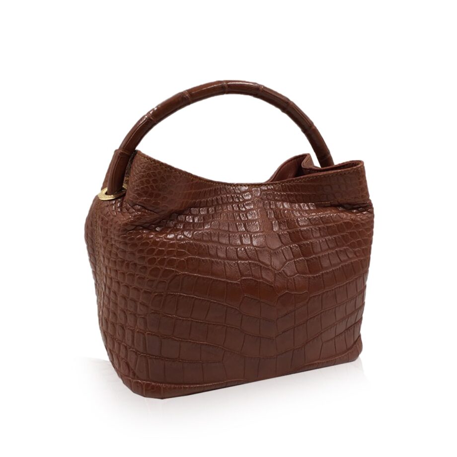 Rosalie Crocodile Handbag Tan Size 30cm