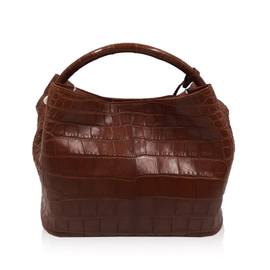 Rosalie Crocodile Handbag Tan Size 37cm