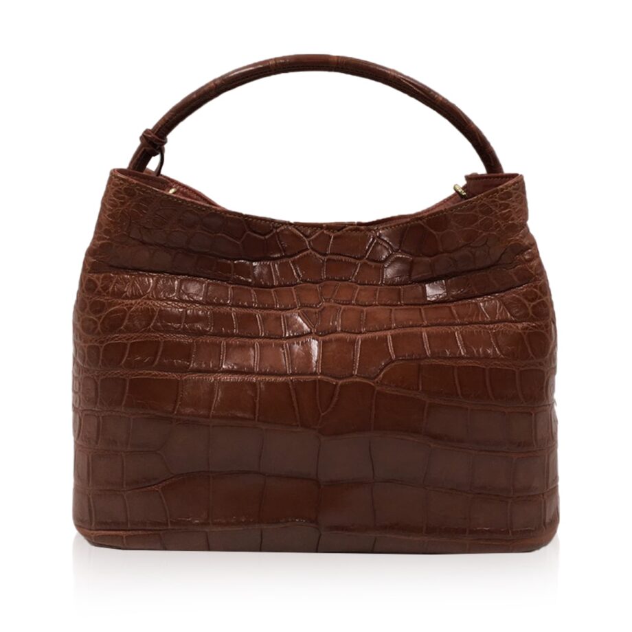 Rosalie Crocodile Handbag Tan Size 41cm